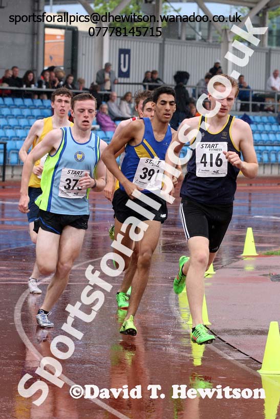 Mens under-20s 1500 metres, Northern Championships, Sport City, Manchester. Photo: David T. Hewitson/Sports for All Pics